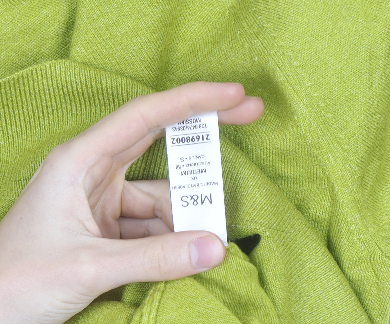 Marks and Spencer Women Green Mock Neck Wool Blend Jumper Medium