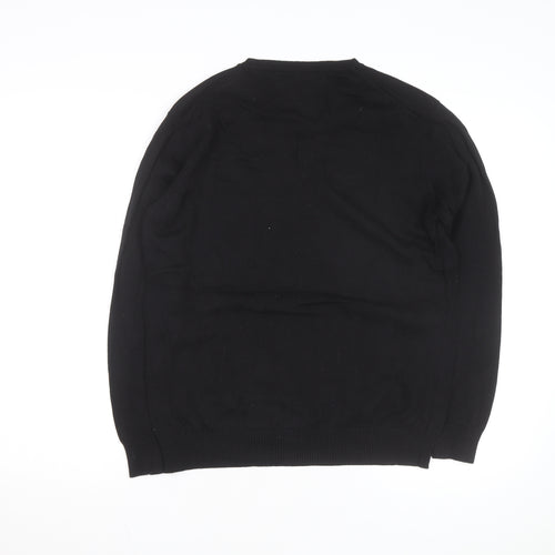 Abercrombie & Fitch Men's Black V-Neck Cotton Jumper M