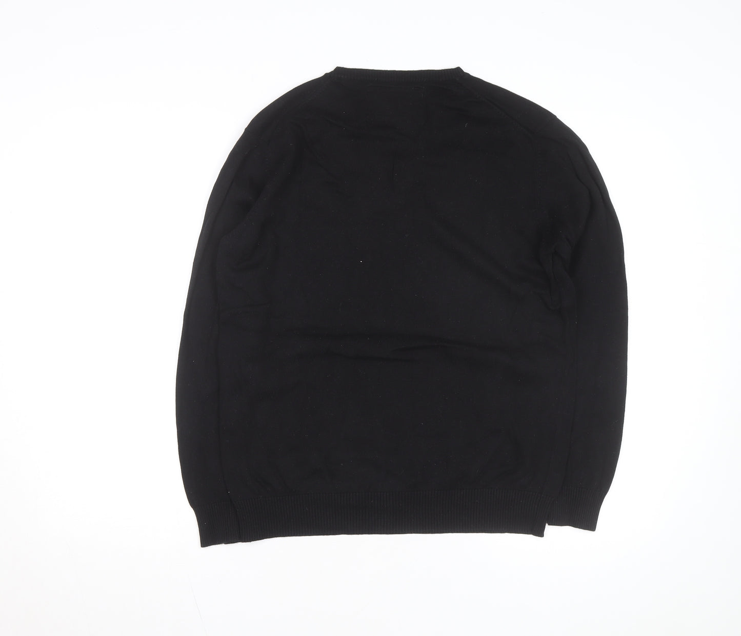 Abercrombie & Fitch Men's Black V-Neck Cotton Jumper M