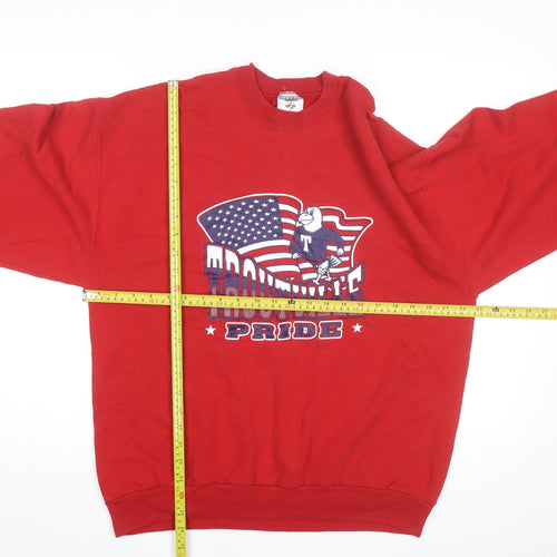 Jerzees Men's Red 'Troutville Pride' Graphic Sweatshirt L