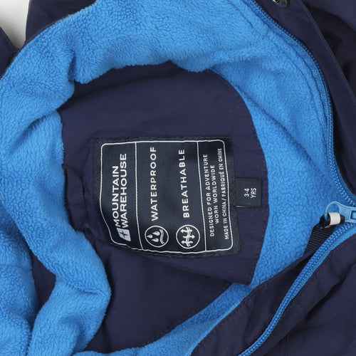 Mountain Warehouse Boys Blue Waterproof Breathable Winter Snowsuit 3-4 Years
