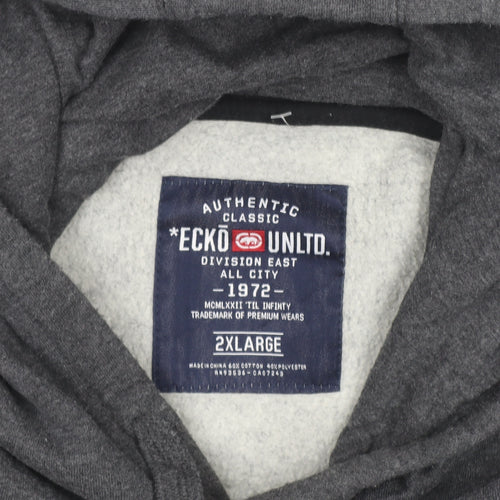 Ecko Unltd Men’s Grey 2XL Pullover Hoodie Fleece Logo Sweatshirt