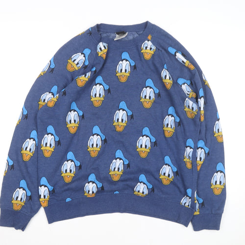 Disney Women's Blue Donald Duck Pullover Sweatshirt Size L
