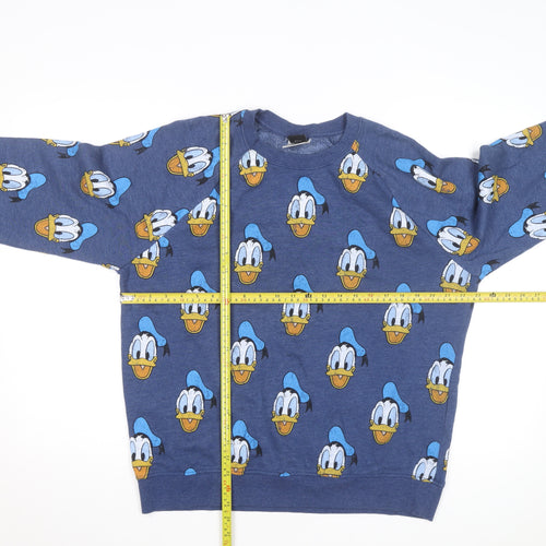 Disney Women's Blue Donald Duck Pullover Sweatshirt Size L