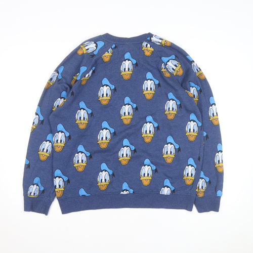 Disney Women's Blue Donald Duck Pullover Sweatshirt Size L