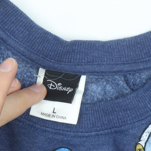Disney Women's Blue Donald Duck Pullover Sweatshirt Size L