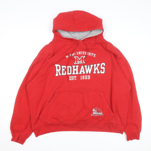 Pro Edge Men's Red XL Pullover Hoodie Miami University Redhawks