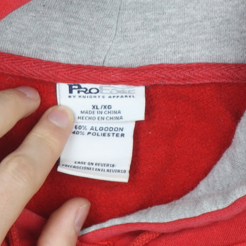 Pro Edge Men's Red XL Pullover Hoodie Miami University Redhawks