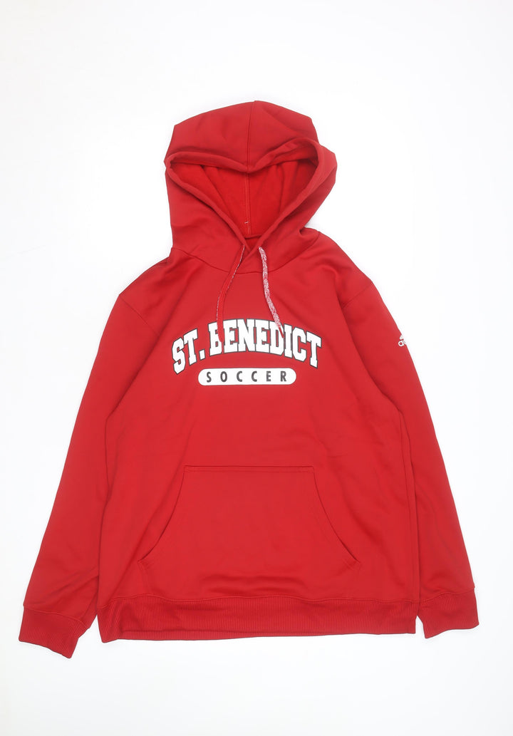 Adidas Mens Red XL Pullover Hoodie St Benedict Soccer ClimaWarm