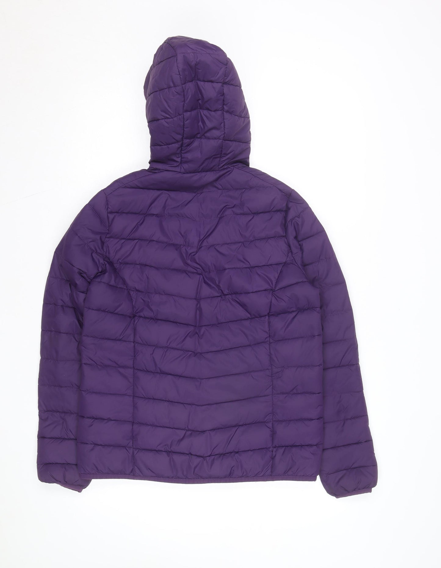 Freedom Trail Womens Purple Hooded Puffer Jacket Size 10