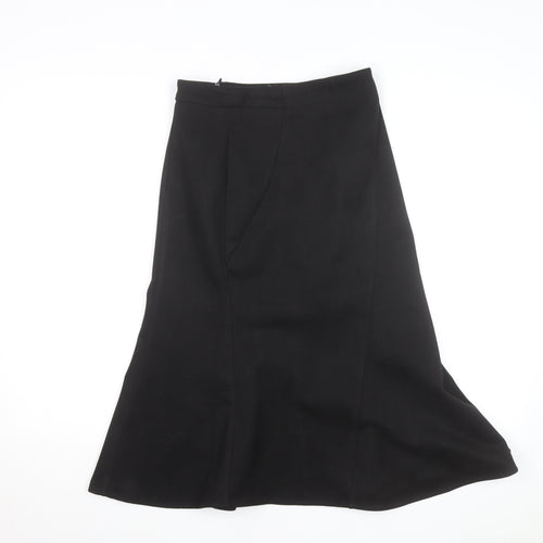 Showheehee Women’s Black Midi A-Line Work Skirt Size M