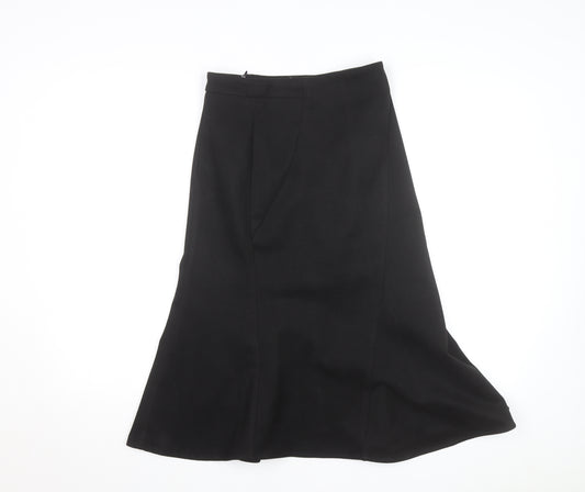 Showheehee Women’s Black Midi A-Line Work Skirt Size M