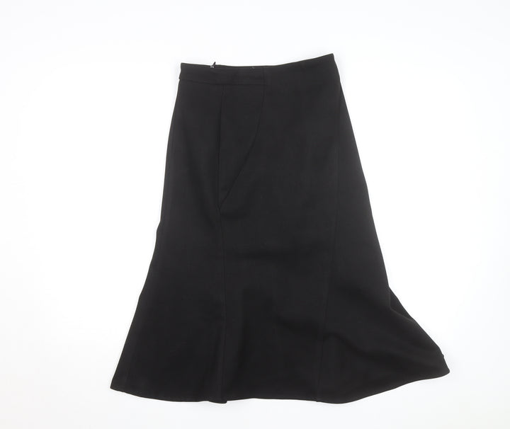 Showheehee Women’s Black Midi A-Line Work Skirt Size M
