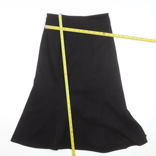 Showheehee Women’s Black Midi A-Line Work Skirt Size M