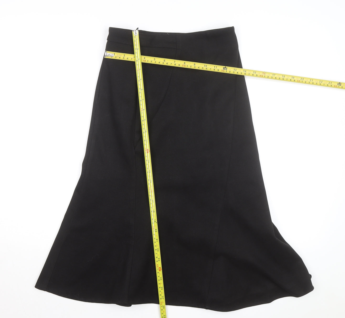 Showheehee Women’s Black Midi A-Line Work Skirt Size M