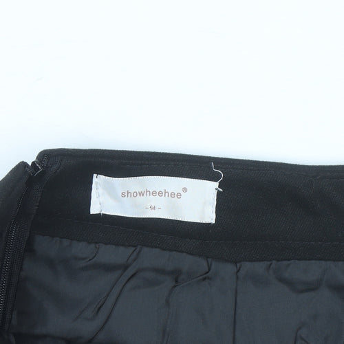 Showheehee Women’s Black Midi A-Line Work Skirt Size M
