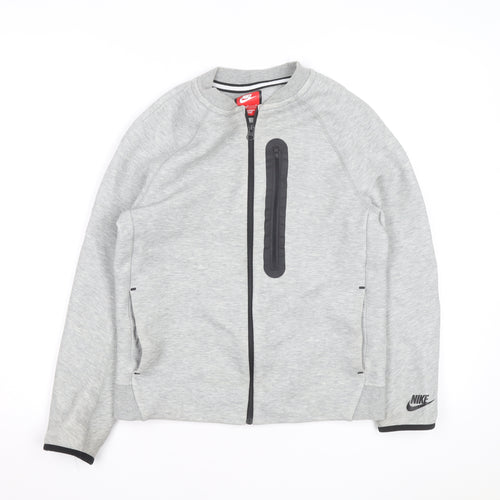 Nike Boys Grey Full Zip Sweatshirt Size L 147-158cm Classic Athletic Style