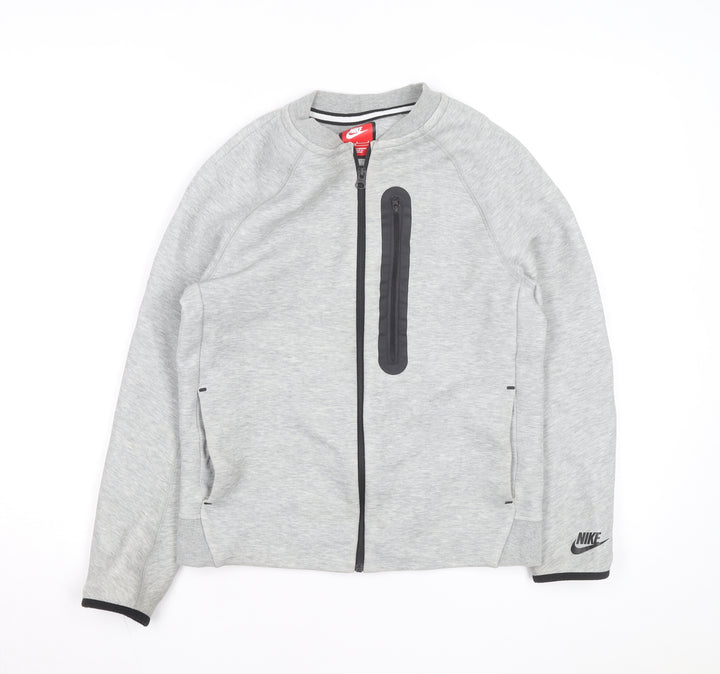 Nike Boys Grey Full Zip Sweatshirt Size L 147-158cm Classic Athletic Style