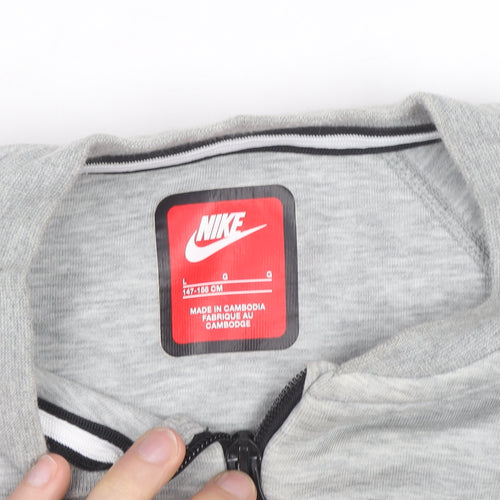 Nike Boys Grey Full Zip Sweatshirt Size L 147-158cm Classic Athletic Style