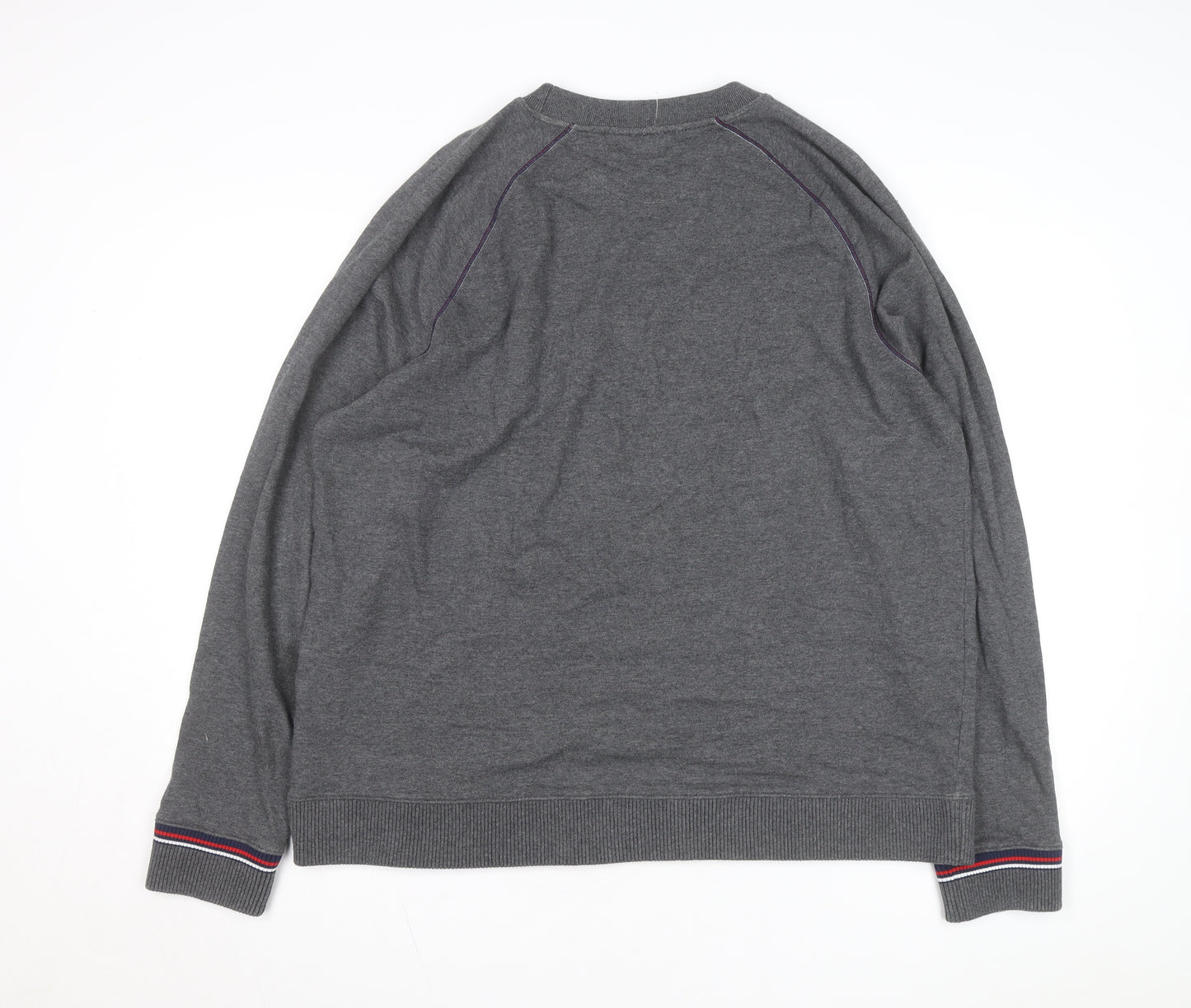 Fila Men Grey 2XL Pullover Logo Sweatshirt Crew Neck Casual