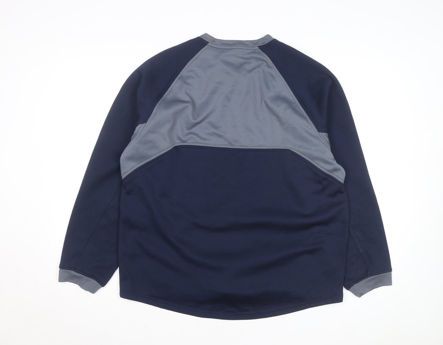 Adidas Mens Blue L Pullover Fleece Sweatshirt Embroidered Logo