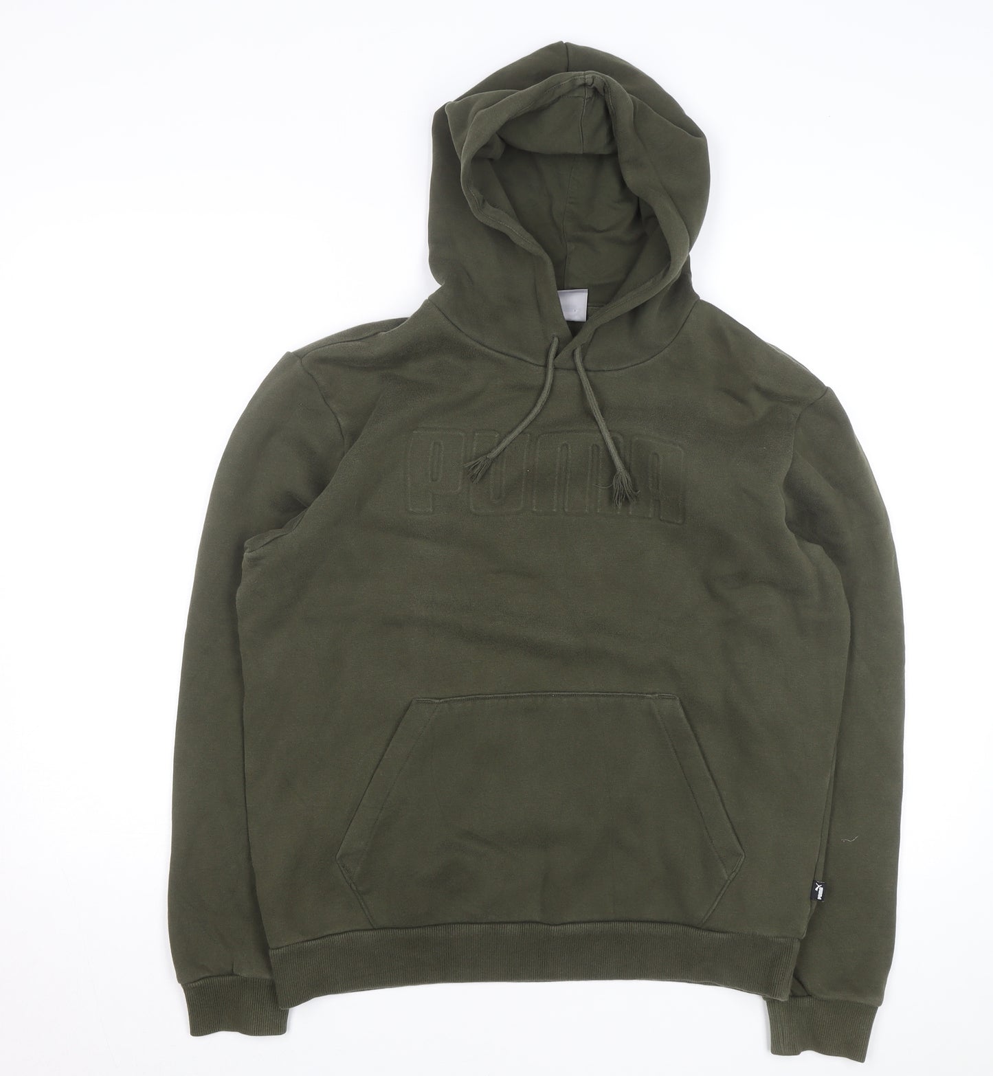 Puma Men's Green Medium Pullover Hoodie Fleece Sweatshirt
