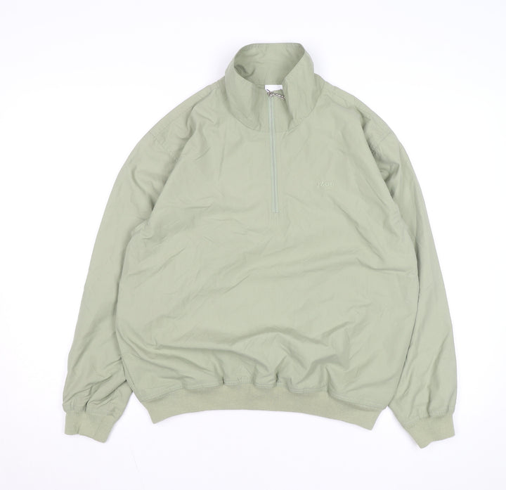 IZOD Men's Green 1/4 Zip Lightweight Polyester Jacket Size M