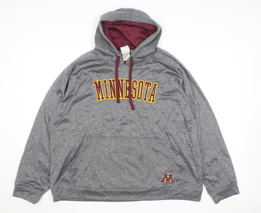 Knights Apparel Men's Grey 2XL Pullover Hoodie Minnesota Logo Sweatshirt
