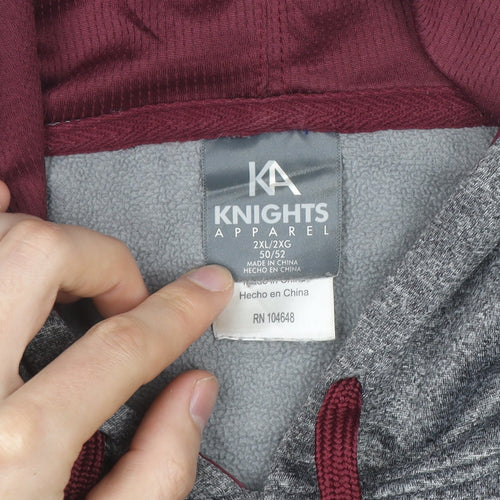 Knights Apparel Men's Grey 2XL Pullover Hoodie Minnesota Logo Sweatshirt