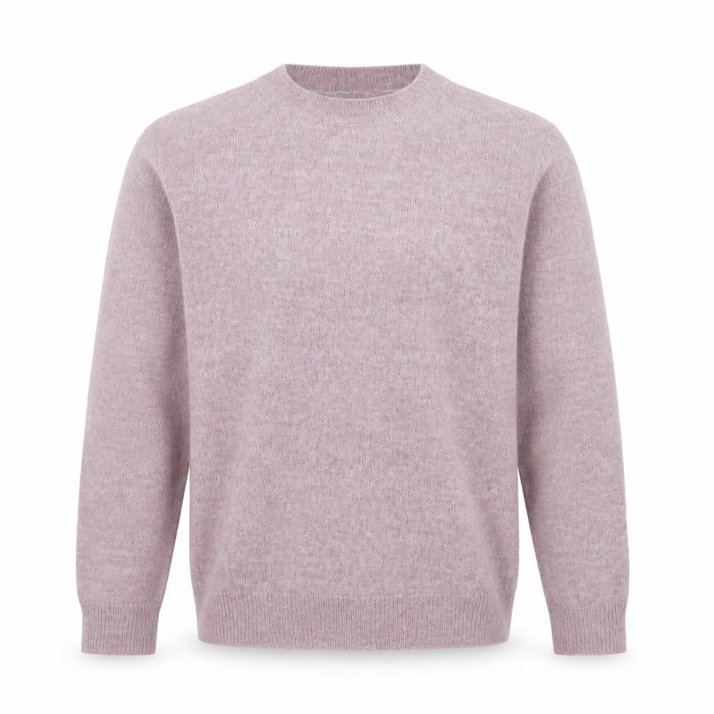 Front view of MSCH Copenhagen Pink Alpaca Wool Blend Crew Neck Jumper S