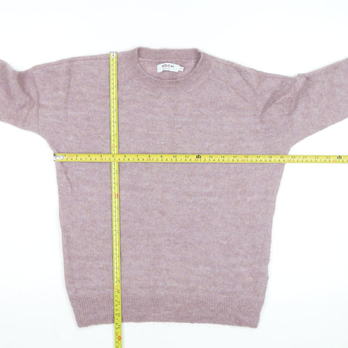 MSCH Copenhagen Pink Alpaca Wool Blend Crew Neck Jumper S