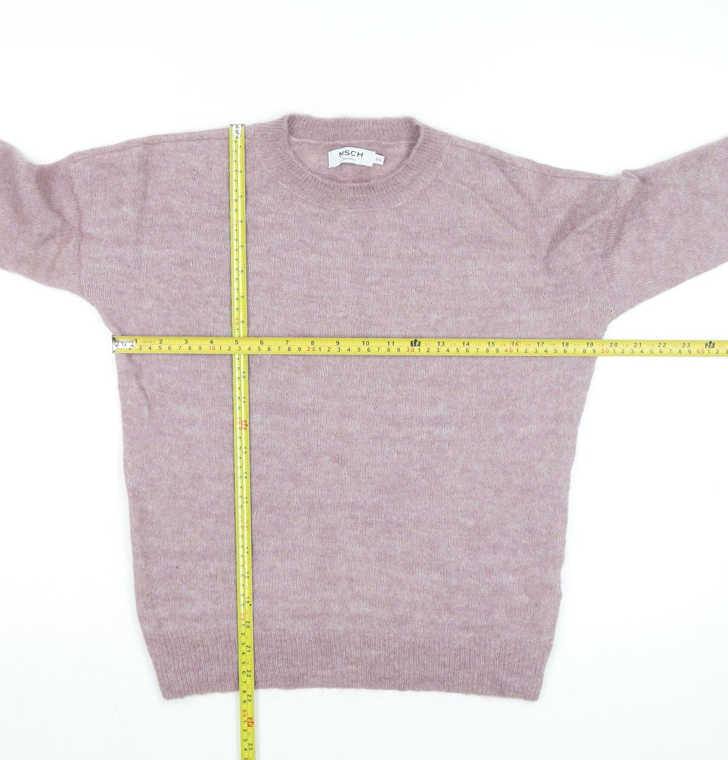 MSCH Copenhagen Pink Alpaca Wool Blend Crew Neck Jumper S