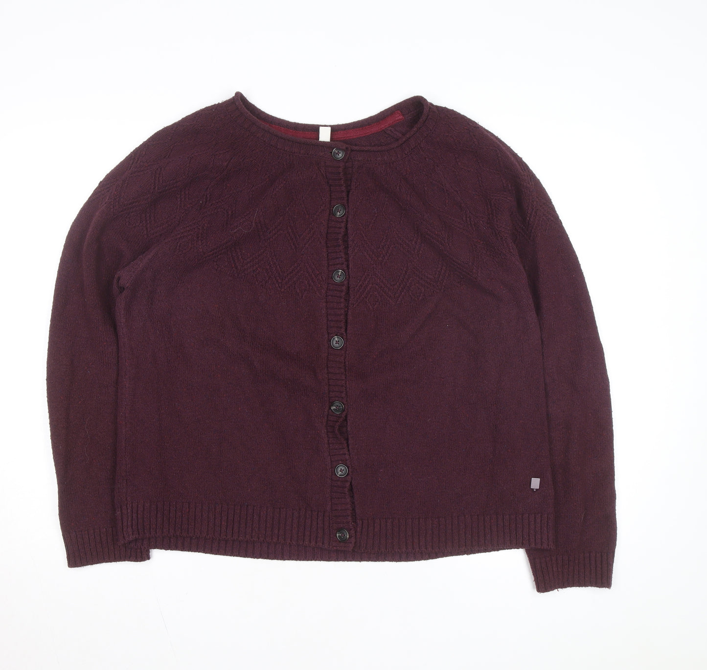Weird Fish Women's Purple Size 18 Cotton Blend Button Cardigan