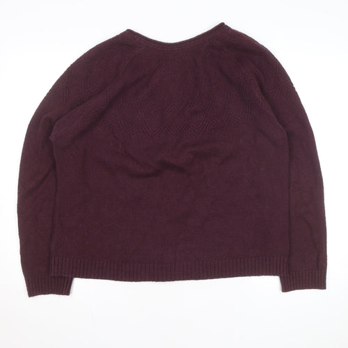Weird Fish Women's Purple Size 18 Cotton Blend Button Cardigan