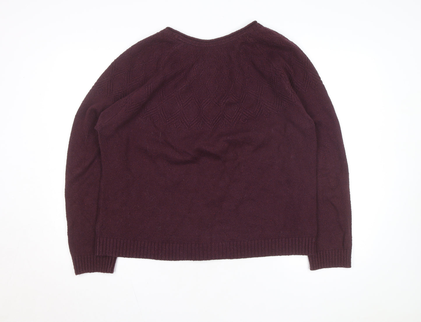 Weird Fish Women's Purple Size 18 Cotton Blend Button Cardigan