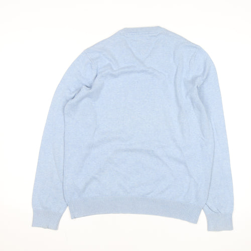Tommy Hilfiger Men’s Blue Cotton V-Neck Pullover Jumper M