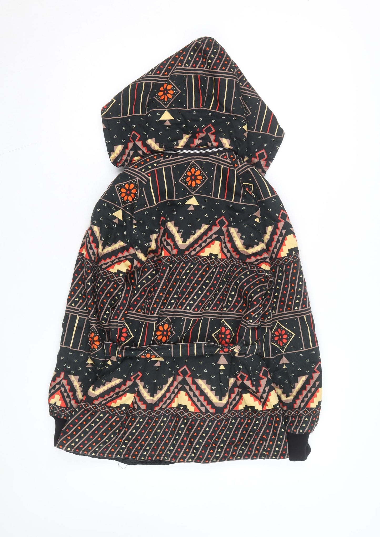 Heller Leisurewear Girls Black Geometric Hooded Puffer Jacket 14-15 Years
