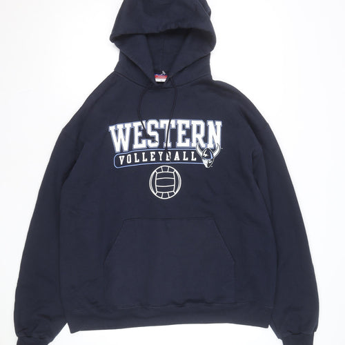 Champion Men's Blue XL Pullover Hoodie Western Volleyball Graphic