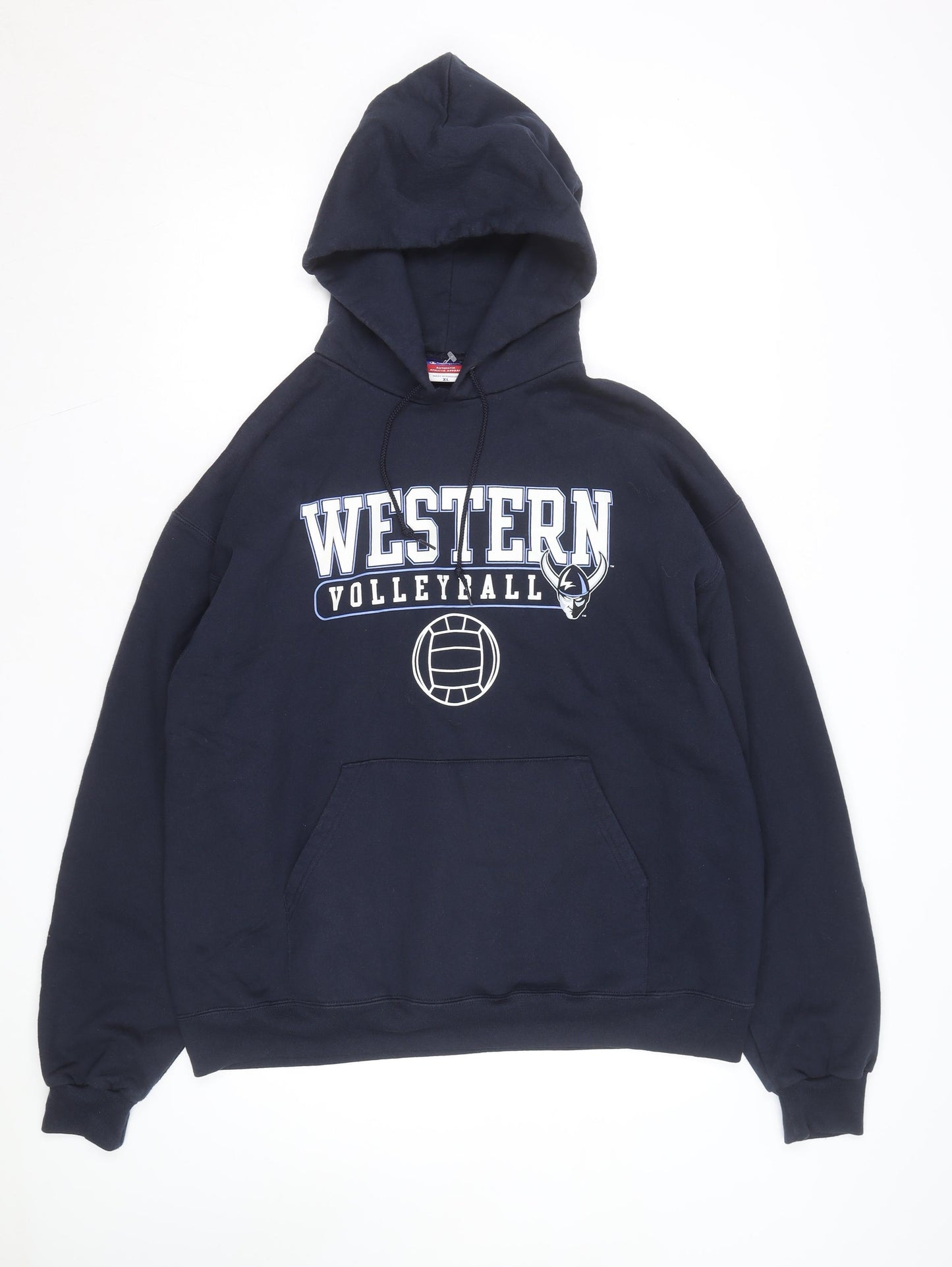 Champion Men's Blue XL Pullover Hoodie Western Volleyball Graphic
