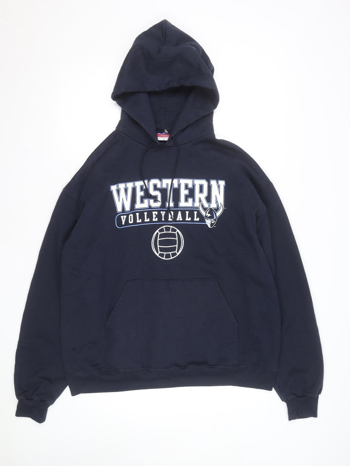 Champion Men's Blue XL Pullover Hoodie Western Volleyball Graphic