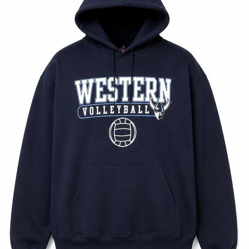 Champion Men's Blue XL Pullover Hoodie Western Volleyball Graphic