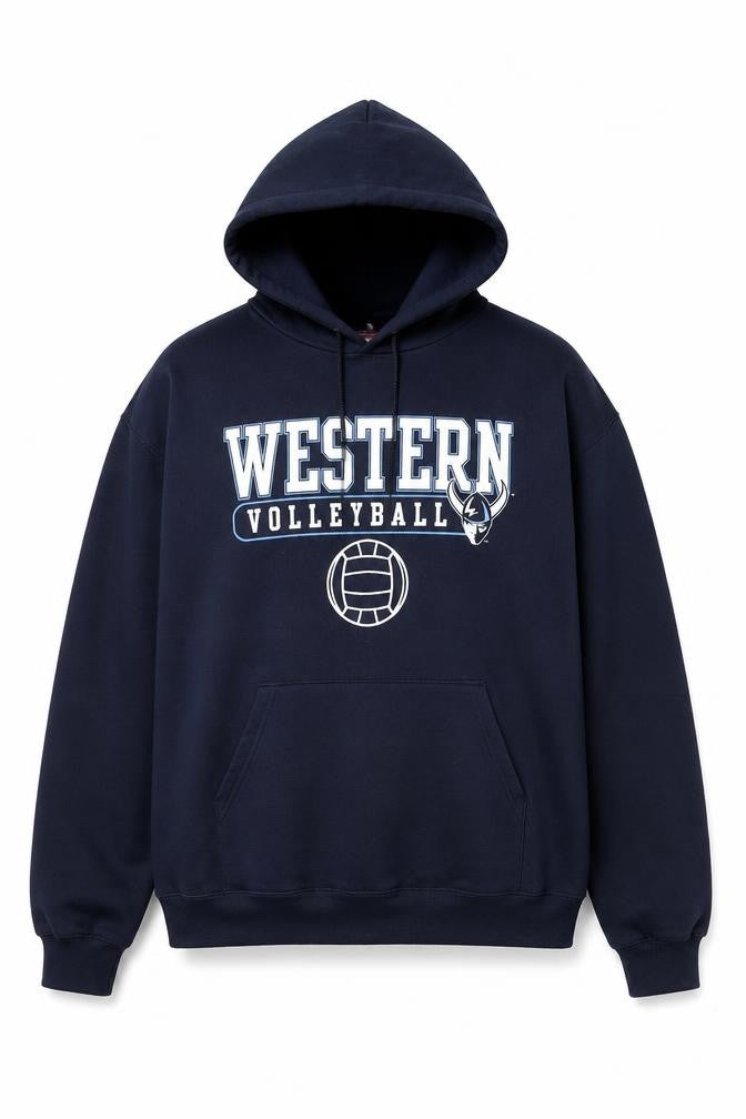 Champion Men's Blue XL Pullover Hoodie Western Volleyball Graphic