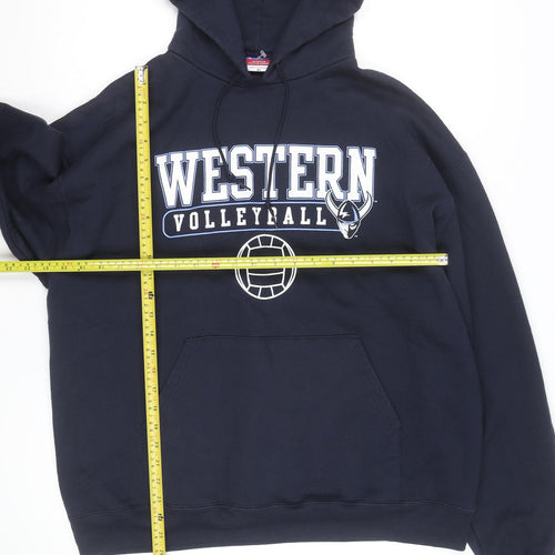 Champion Men's Blue XL Pullover Hoodie Western Volleyball Graphic