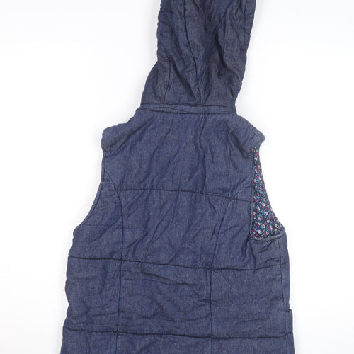 New Look Women's Blue Quilted Hooded Waistcoat Size M