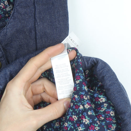 New Look Women's Blue Quilted Hooded Waistcoat Size M