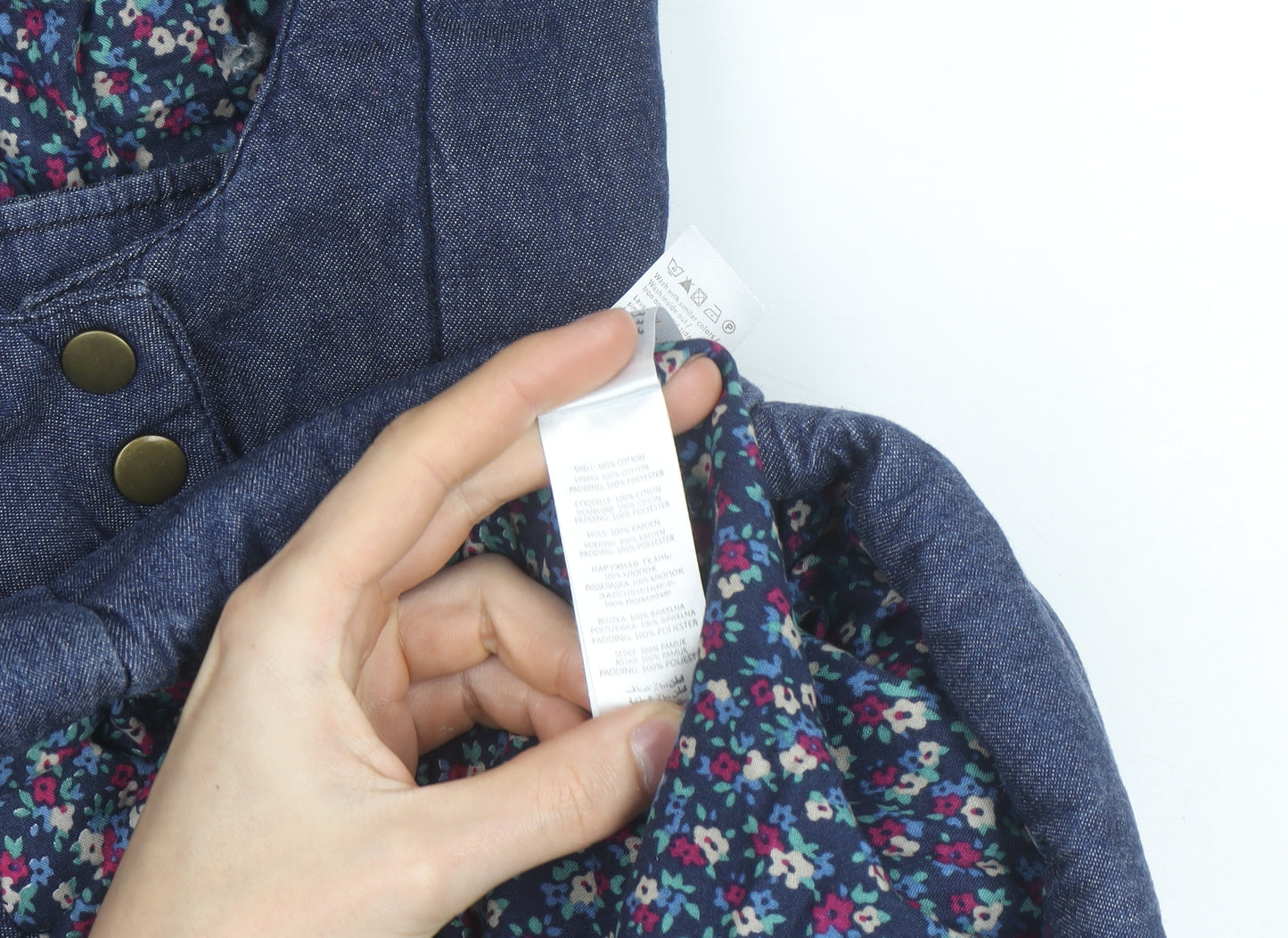 New Look Women's Blue Quilted Hooded Waistcoat Size M