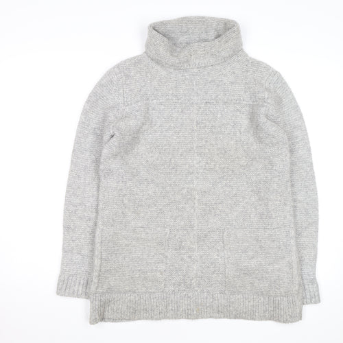 Barbour Women Grey Roll Neck Wool Knit Jumper Size 10