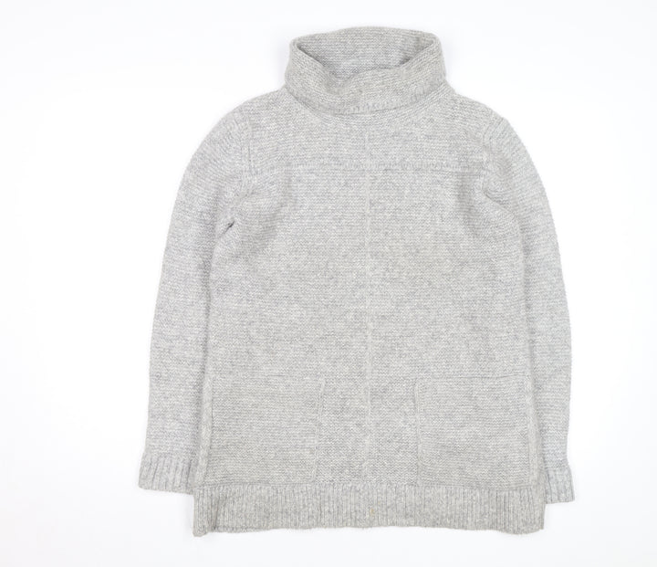 Barbour Women Grey Roll Neck Wool Knit Jumper Size 10