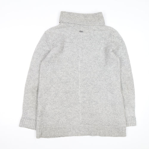 Barbour Women Grey Roll Neck Wool Knit Jumper Size 10