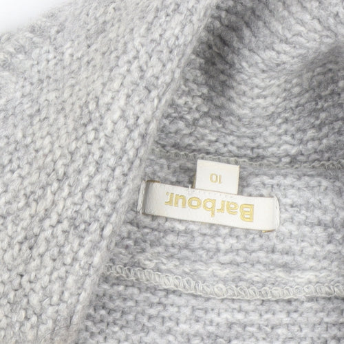 Barbour Women Grey Roll Neck Wool Knit Jumper Size 10